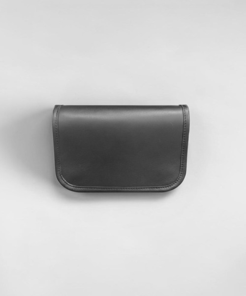 ※ガチャポンユナイテッドトウキョウ ブラックレザー ITTI LEATHER WIDE POUCH（ボディバッグ/ウエストポーチ）｜UNITED