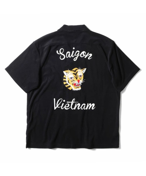 HOUSTON(ヒューストン)の「HOUSTON ヒューストン VIETNAM EMB PILE BOWLING SHIRT ベトジャン 刺繍 パイル ボーリングシャツ / 開襟シャツ(シャツ/ブラウス・メンズ・ブルー/ブラック/ピンク・M/L/XL)」の5枚目の写真