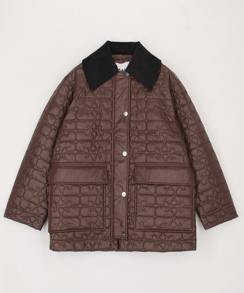 GANNI/ガニー Shiny Quilt Midi Jacket / W0343 / シャイニー