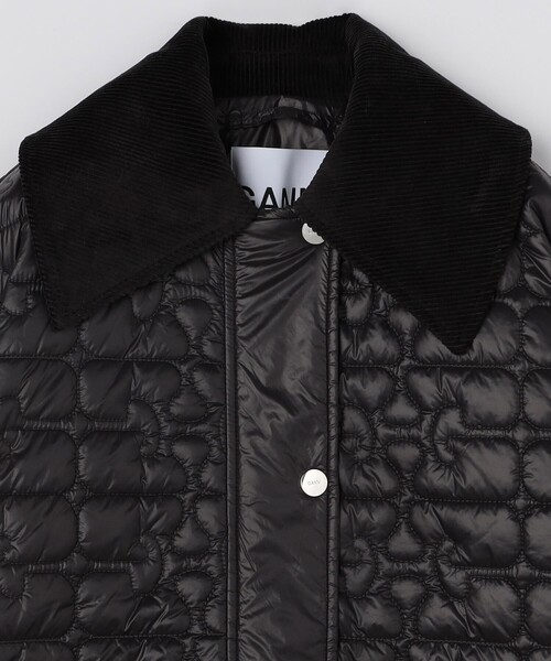 GANNI ガニー　ブルゾンジャケット セール】GANNI/ガニー Shiny Quilt Midi Jacket / W0343 / シャイニー