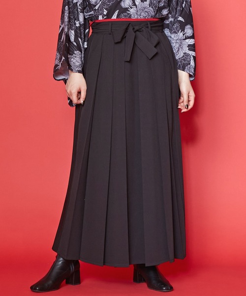 カヤ（カヤ）の「【カヤ】小夜 袴ならいスカート（スカート・レディース・スミクロ/ネイビー/グリーン・FREE）」の2枚目の写真