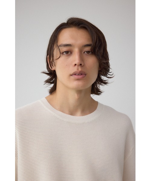 AZUL by moussy(アズールバイマウジー)の「編地切替バイカラーニットトップス(ニット/セーター・メンズ・ホワイト系その他/ブルー系その他/ブラック系その他・MEDIUM/LARGE)」の11枚目の写真