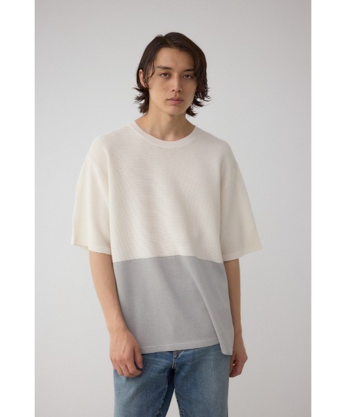 AZUL by moussy(アズールバイマウジー)の「編地切替バイカラーニットトップス(ニット/セーター・メンズ・ホワイト系その他/ブルー系その他/ブラック系その他・MEDIUM/LARGE)」の10枚目の写真