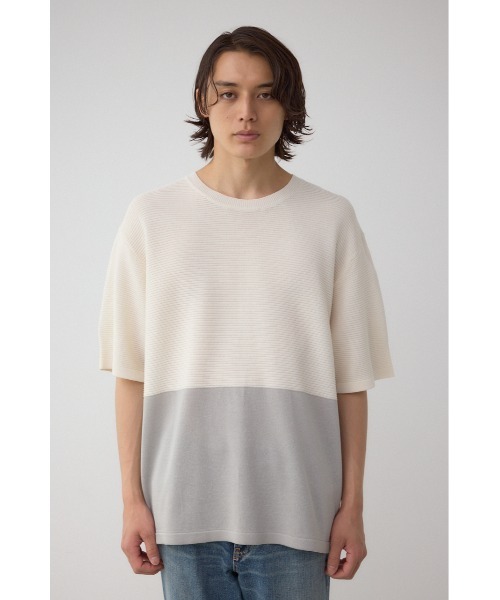 AZUL by moussy(アズールバイマウジー)の「編地切替バイカラーニットトップス(ニット/セーター・メンズ・ホワイト系その他/ブルー系その他/ブラック系その他・MEDIUM/LARGE)」の8枚目の写真