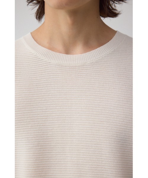 AZUL by moussy(アズールバイマウジー)の「編地切替バイカラーニットトップス(ニット/セーター・メンズ・ホワイト系その他/ブルー系その他/ブラック系その他・MEDIUM/LARGE)」の5枚目の写真