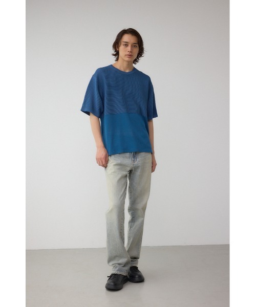 AZUL by moussy(アズールバイマウジー)の「編地切替バイカラーニットトップス(ニット/セーター・メンズ・ホワイト系その他/ブルー系その他/ブラック系その他・MEDIUM/LARGE)」の19枚目の写真