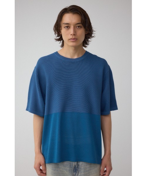 AZUL by moussy(アズールバイマウジー)の「編地切替バイカラーニットトップス(ニット/セーター・メンズ・ホワイト系その他/ブルー系その他/ブラック系その他・MEDIUM/LARGE)」の18枚目の写真
