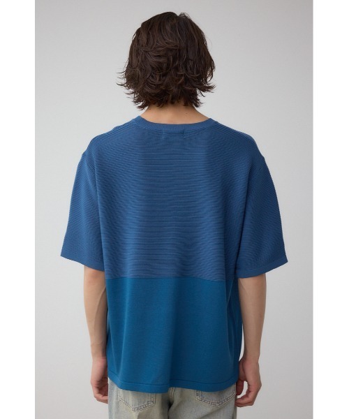 AZUL by moussy(アズールバイマウジー)の「編地切替バイカラーニットトップス(ニット/セーター・メンズ・ホワイト系その他/ブルー系その他/ブラック系その他・MEDIUM/LARGE)」の16枚目の写真