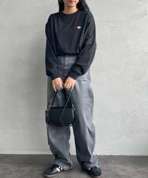 DANTON（ダントン）の「[DANTON/ダントン] ワンポイントロゴ クルーネックロンT（Tシャツ/カットソー・レディース・ブラック/チャコール/ホワイト/ホワイト系その他/ダークブラウン/レッド/アイボリー・S）」の13枚目の写真