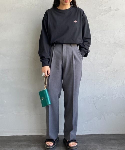 DANTON（ダントン）の「[DANTON/ダントン] ワンポイントロゴ クルーネックロンT（Tシャツ/カットソー・レディース・ブラック/チャコール/ホワイト/ホワイト系その他/ダークブラウン/レッド/アイボリー・S）」の12枚目の写真