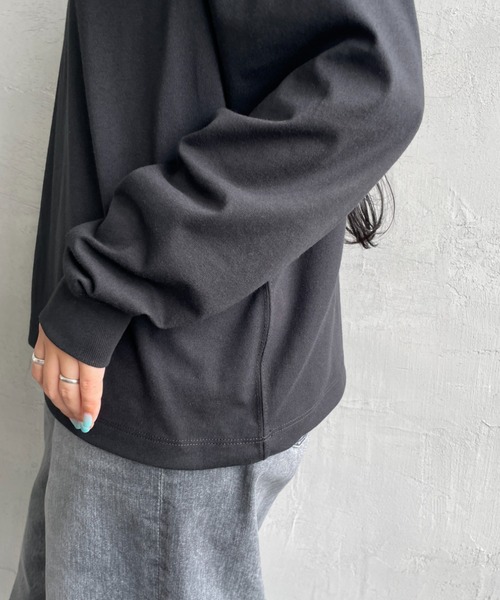 DANTON（ダントン）の「[DANTON/ダントン] ワンポイントロゴ クルーネックロンT（Tシャツ/カットソー・レディース・ブラック/チャコール/ホワイト/ホワイト系その他/ダークブラウン/レッド/アイボリー・S）」の19枚目の写真