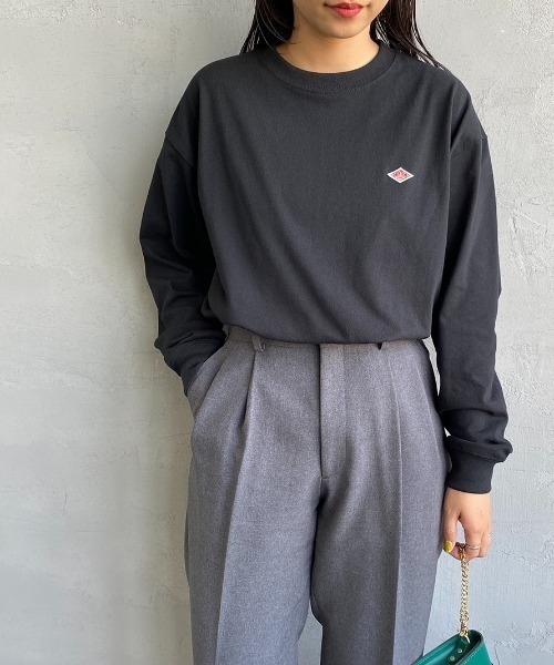 DANTON（ダントン）の「[DANTON/ダントン] ワンポイントロゴ クルーネックロンT（Tシャツ/カットソー・レディース・ブラック/チャコール/ホワイト/ホワイト系その他/ダークブラウン/レッド/アイボリー・S）」の18枚目の写真