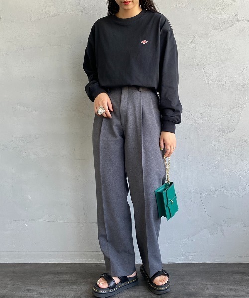 DANTON（ダントン）の「[DANTON/ダントン] ワンポイントロゴ クルーネックロンT（Tシャツ/カットソー・レディース・ブラック/チャコール/ホワイト/ホワイト系その他/ダークブラウン/レッド/アイボリー・S）」の16枚目の写真