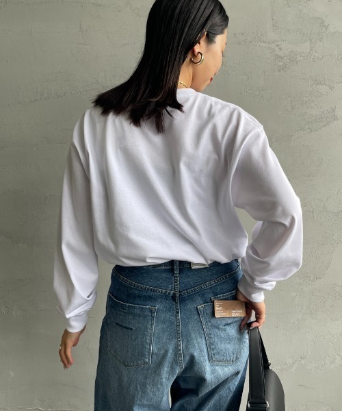 DANTON/ダントン] ワンポイントロゴ クルーネックロンT（Tシャツ