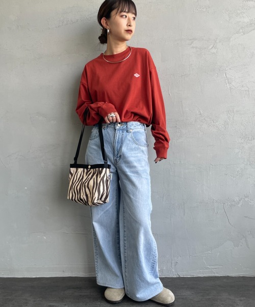 DANTON/ダントン] ワンポイントロゴ クルーネックロンT（Tシャツ