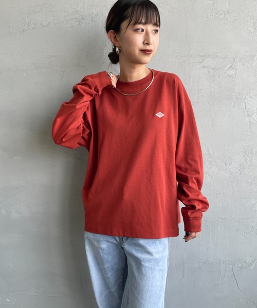 DANTON/ダントン] ワンポイントロゴ クルーネックロンT（Tシャツ