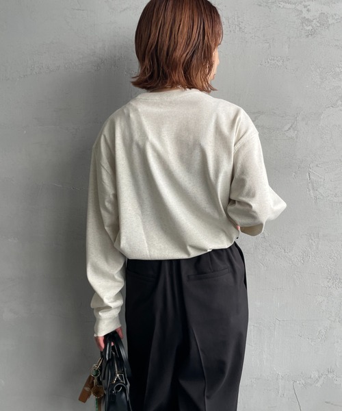 DANTON/ダントン] ワンポイントロゴ クルーネックロンT（Tシャツ