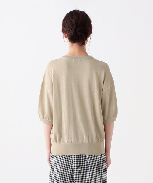 Afternoon Tea(アフタヌーンティー)の「シアークールニットプルオーバー(Tシャツ/カットソー・レディース・ライトベージュ/チャコールグレー/オレンジ・MEDIUM)」の4枚目の写真
