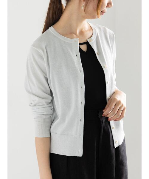 Te chichi(テチチ)の「ハイツイストコットンクルーカーディガン(カーディガン/ボレロ・レディース・ブラック/レッド/ネイビー/オフホワイト/シルバー・F)」の5枚目の写真
