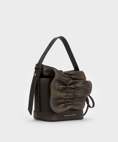 台湾 CHARLES&KEITH Kadee シワ加工 ミニバッグ CHARLES & KEITH｜Kadee ケーディー ルーシュドミニバッグ