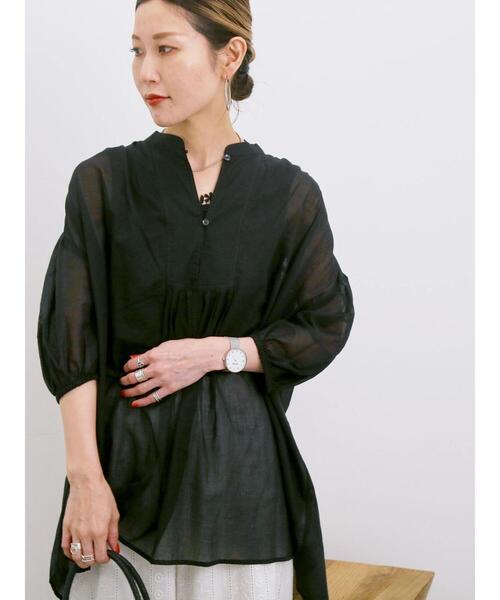 Samansa Mos2 blue(サマンサモスモスブルー)の「花レースタンク(Tシャツ/カットソー・レディース・オフホワイト/ブラック/サックスブルー・F)」の21枚目の写真