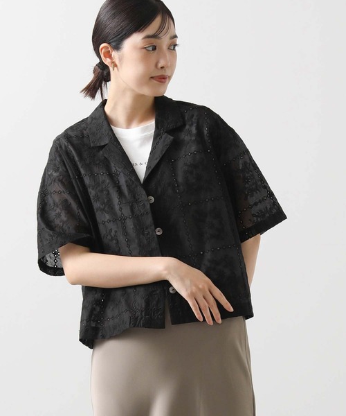 Gready Brilliant（グレディブリリアン）の「エンブロイダリー開襟ブラウス（シャツ/ブラウス・レディース・オフホワイト/ブラック・38）」の20枚目の写真