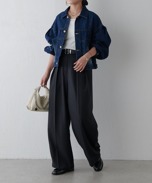 Lui's（ルイス）の「【セットアップ対応】2タックワイドパンツ（スラックス・レディース・チャコールグレー/モカ・36/38）」の17枚目の写真