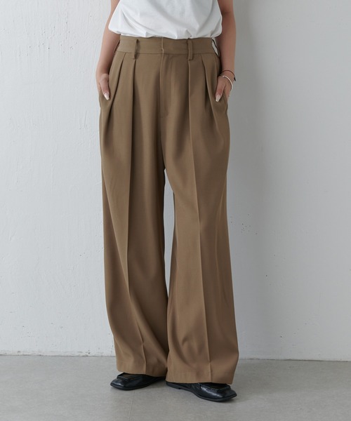 Lui's（ルイス）の「【セットアップ対応】2タックワイドパンツ（スラックス・レディース・チャコールグレー/モカ・36/38）」の22枚目の写真