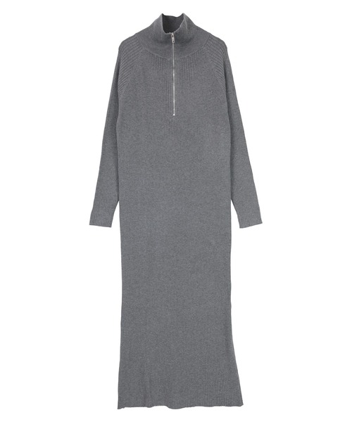 UR'S(ユアーズ)の「ZIPデザインニットワンピース(ワンピース・レディース・グレイッシュベージュ/チャコール・L/M/S)」の18枚目の写真