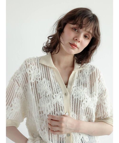 ブラウス シャツ Ladder lace skipper shirt レディース Ladder lace skipper shirt（シャツ/ブラウス）｜FIKA