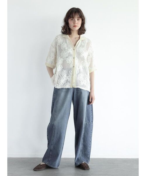 ブラウス シャツ Ladder lace skipper shirt レディース Ladder lace skipper shirt（シャツ/ブラウス）｜FIKA