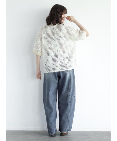 FIKA.（フィーカ）の「Ladder lace skipper shirt（シャツ/ブラウス・レディース・ブラック/ホワイト・MEDIUM）」の11枚目の写真