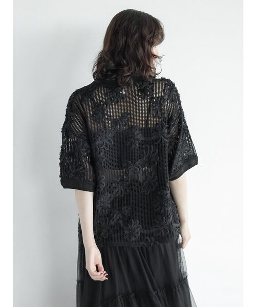 FIKA.（フィーカ）の「Ladder lace skipper shirt（シャツ/ブラウス・レディース・ブラック/ホワイト・MEDIUM）」の15枚目の写真
