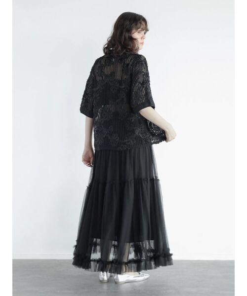 FIKA.（フィーカ）の「Ladder lace skipper shirt（シャツ/ブラウス・レディース・ブラック/ホワイト・MEDIUM）」の18枚目の写真