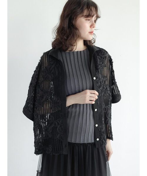 FIKA.（フィーカ）の「Ladder lace skipper shirt（シャツ/ブラウス・レディース・ブラック/ホワイト・MEDIUM）」の20枚目の写真
