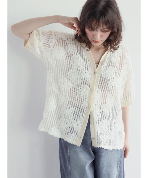 ブラウス シャツ Ladder lace skipper shirt レディース Ladder lace skipper shirt（シャツ/ブラウス）｜FIKA