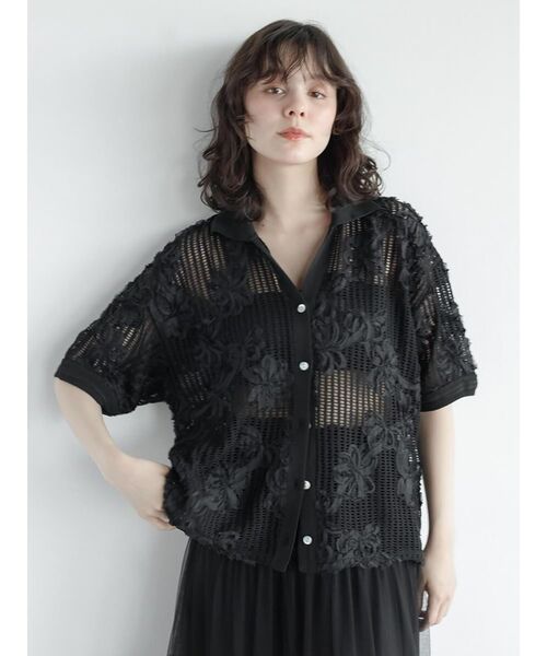 ブラウス シャツ Ladder lace skipper shirt レディース Ladder lace skipper shirt（シャツ/ブラウス）｜FIKA