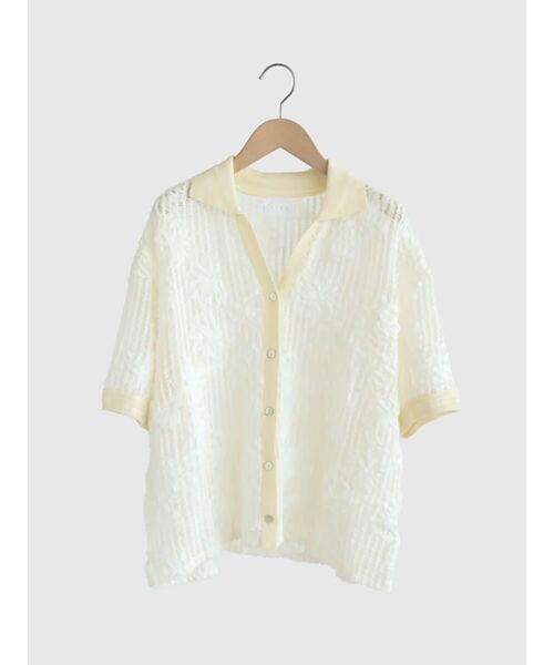 FIKA.（フィーカ）の「Ladder lace skipper shirt（シャツ/ブラウス・レディース・ブラック/ホワイト・MEDIUM）」の21枚目の写真