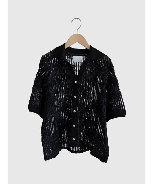 FIKA.（フィーカ）の「Ladder lace skipper shirt（シャツ/ブラウス・レディース・ブラック/ホワイト・MEDIUM）」の22枚目の写真