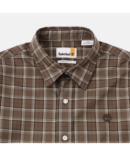 Timberland（ティンバーランド）の「ポプリン チェック シャツ メンズ（シャツ/ブラウス・メンズ・チョコ・X-LARGE/SMALL/MEDIUM/LARGE/XX-LARGE/X-SMALL）」の2枚目の写真