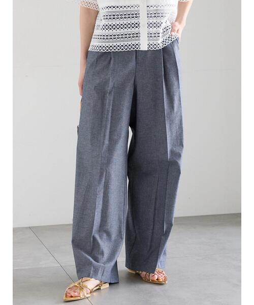 Te chichi（テチチ）の「シャンブレーワイドパンツ（その他パンツ・レディース・ブラック/ブルー・F）」の2枚目の写真