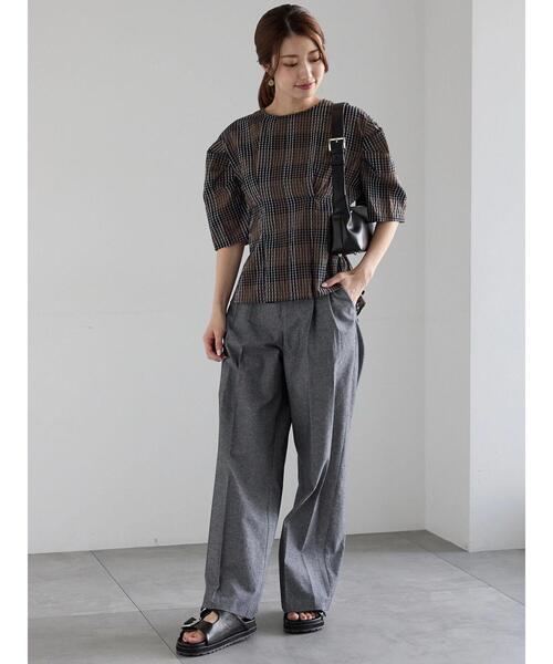 Te chichi（テチチ）の「シャンブレーワイドパンツ（その他パンツ・レディース・ブラック/ブルー・F）」の3枚目の写真