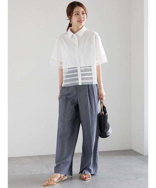 Te chichi（テチチ）の「シャンブレーワイドパンツ（その他パンツ・レディース・ブラック/ブルー・F）」の12枚目の写真