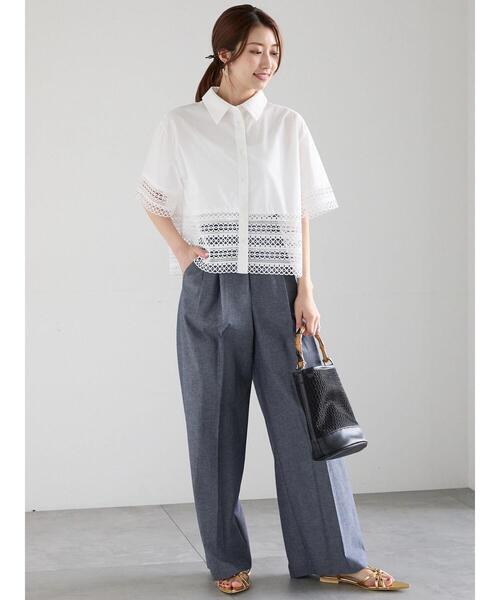 Te chichi（テチチ）の「シャンブレーワイドパンツ（その他パンツ・レディース・ブラック/ブルー・F）」の13枚目の写真