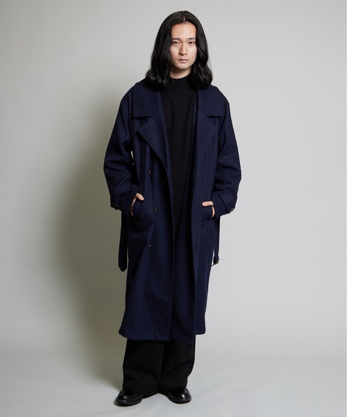 MandO(エムオー)(エムオー)の「ウールライクスタンドトレンチコート(トレンチコート・メンズ・ネイビー/ブラック・LARGE/MEDIUM)」の7枚目の写真