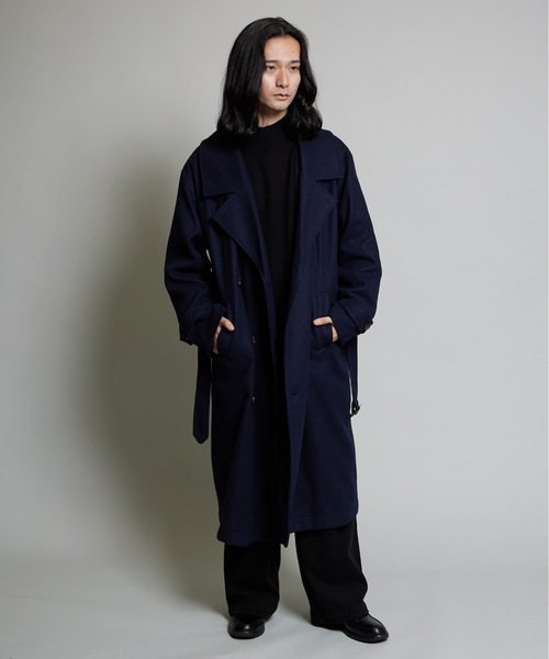 ウールライクスタンドトレンチコート（トレンチコート）｜MandO