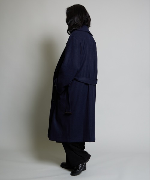 MandO(エムオー)(エムオー)の「ウールライクスタンドトレンチコート(トレンチコート・メンズ・ネイビー/ブラック・LARGE/MEDIUM)」の9枚目の写真