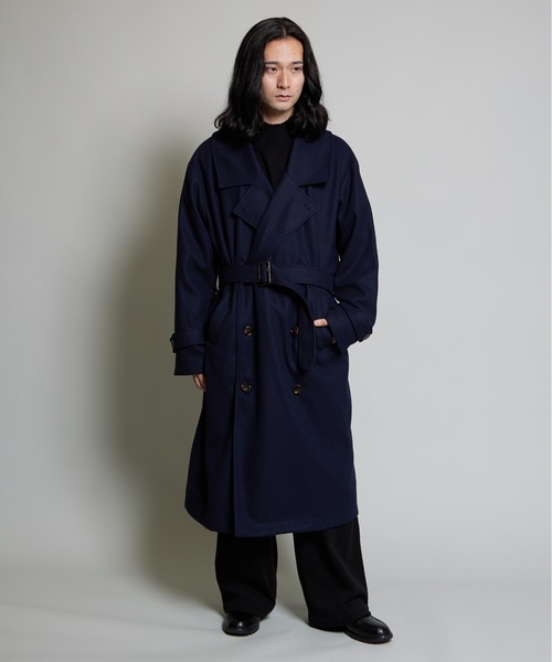 MandO(エムオー)(エムオー)の「ウールライクスタンドトレンチコート(トレンチコート・メンズ・ネイビー/ブラック・LARGE/MEDIUM)」の11枚目の写真