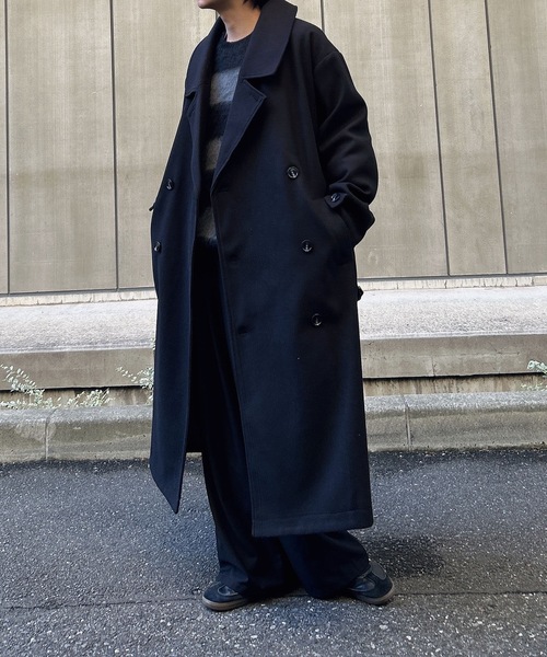 MandO(エムオー)(エムオー)の「ウールライクスタンドトレンチコート(トレンチコート・メンズ・ネイビー/ブラック・LARGE/MEDIUM)」の15枚目の写真
