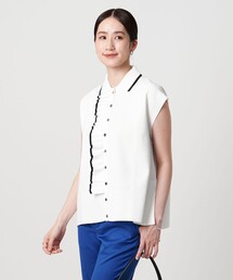 最終値上げ！UNITED ARROWS フリルノースリーブベスト白 UNITED ARROWS（ユナイテッドアローズ）の「UWCC C/NY RIB